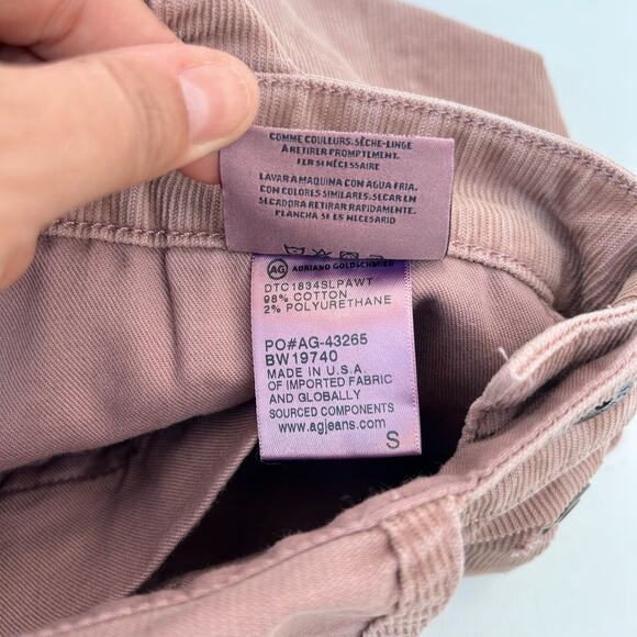 Adriano Goldschmied AG Corduroy Gwendolyn Backless Overalls Flare Small Pink - Picture 10 of 10